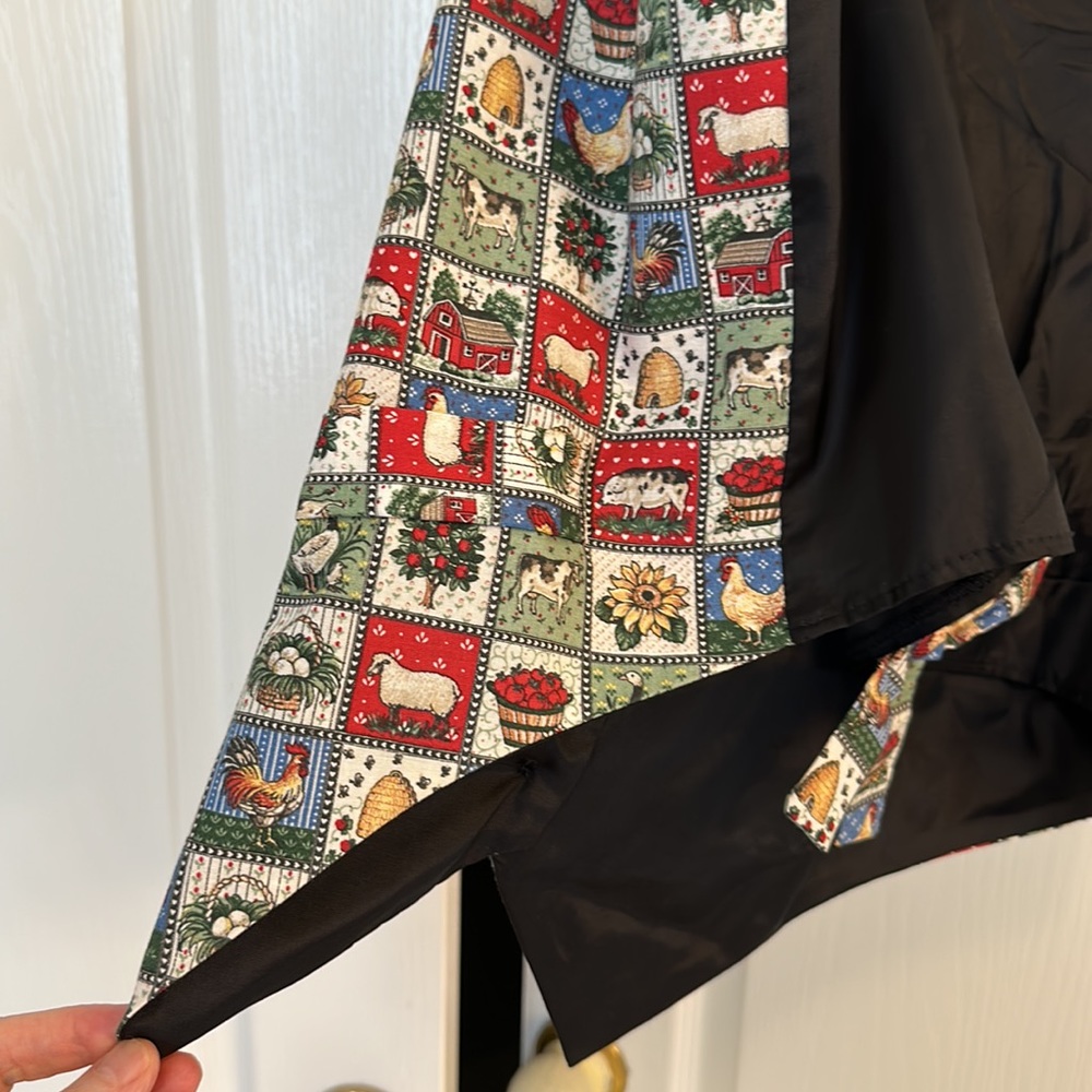 Vintage Farm Life Cotton Polyester Waistcoat Vest 4 Button Front Black Lining - Picture 8 of 9